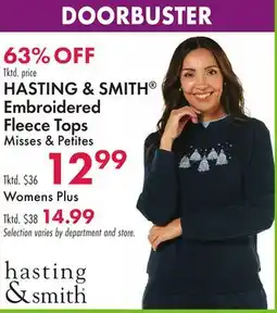 Boscov's HASTING & SMITH Embroidered Fleece Tops offer