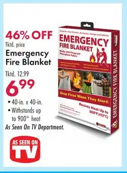 Boscov's Emergency Fire Blanket offer