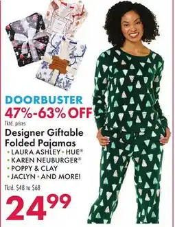 Boscov's Designer Giftable Folded Pajamas offer
