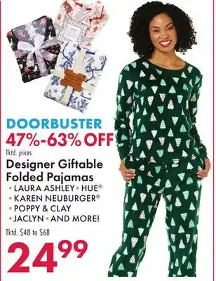 Boscov's Designer Giftable Folded Pajamas offer
