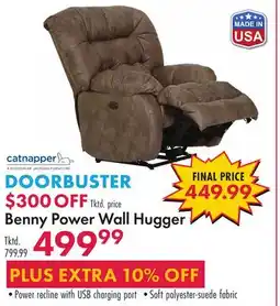 Boscov's Benny Power Wall Hugger offer