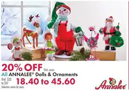 Boscov's All ANNALEE Dolls & Ornaments offer