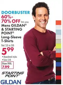 Boscov's Mens GILDAN & STARTING POINT Long-Sleeve T-Shirts offer
