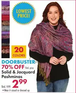 Boscov's Solid & Jacquard Pashminas offer