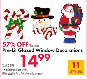 Boscov's Pre-Lit Glazed Window Decorations offer