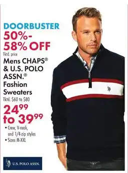Boscov's Mens CHAPS & U.S. POLO ASSN. Fashion Sweaters offer