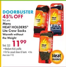 Boscov's Mens HEAT HOLDERS Lite Crew Socks offer