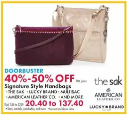 Boscov's Signature Style Handbags offer