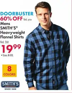 Boscov's Mens SMITH'S Heavyweight Flannel Shirts offer