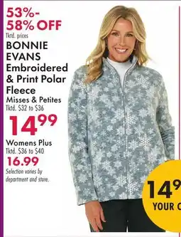 Boscov's BONNIE EVANS Embroidered & Print Polar Fleece offer