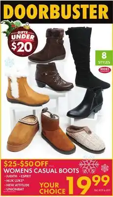 Boscov's WOMENS CASUAL BOOTS offer