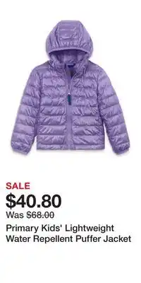 Nordstrom Primary Kids' Lightweight Water Repellent Puffer Jacket offer