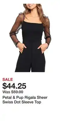 Nordstrom Petal & Pup Rigala Sheer Swiss Dot Sleeve Top offer