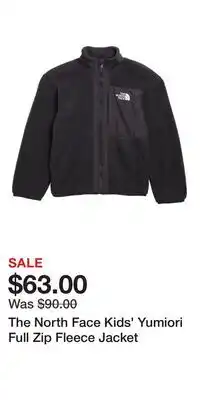 Nordstrom The North Face Kids' Yumiori Full Zip Fleece Jacket offer
