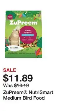 Petsmart ZuPreem NutriSmart Medium Bird Food offer