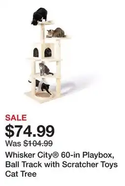 Petsmart Whisker City 60-in Playbox, Ball Track with Scratcher Toys Cat Tree offer