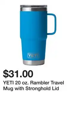 Dick's Sporting Goods YETI 20 oz. Rambler Travel Mug with Stronghold Lid offer
