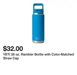 Dick's Sporting Goods YETI 26 oz. Rambler Bottle with Color-Matched Straw Cap offer
