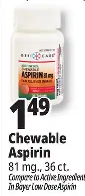 Ocean State Job Lot Chewable Aspirin offer