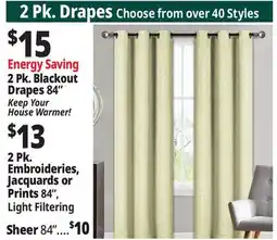 Ocean State Job Lot 2 Pk. Drapes Choose from over 40 Styles offer