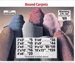 Ocean State Job Lot Bound Carpets offer