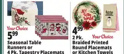 Ocean State Job Lot Seasonal Table Runners or 4 Pk. Tapestry Placemats offer