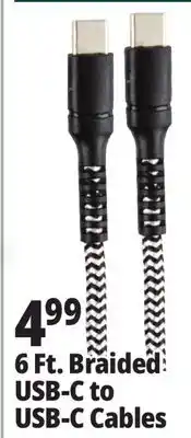 Ocean State Job Lot TechBunch Type-C to USB Type-C Charging Cable 6' offer