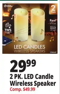 Ocean State Job Lot 2 PK. LED Candle Wireless Speaker offer