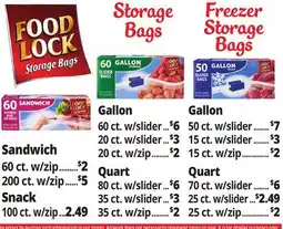 Ocean State Job Lot Food Lock Storage Bags offer