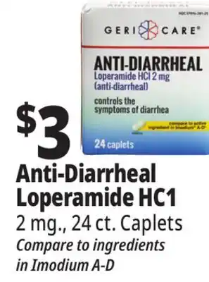 Ocean State Job Lot Geri-Care 2 mg Loperamide HCI Anti-Diarrheal Caplets 24 Caplets offer