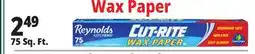 Ocean State Job Lot Reynolds Kitchens Cut-Rite Wax Paper 75 sq ft offer