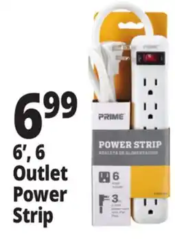 Ocean State Job Lot Prime 6 Outlet Power Strip 3' offer
