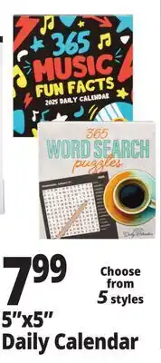 Ocean State Job Lot 5x5 Daily Calendar offer