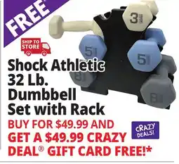 Ocean State Job Lot Shock Athletic 32 lb. Dumbbell Set with Storage Rack offer