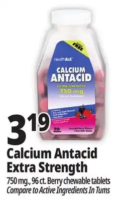 Ocean State Job Lot Calcium Antacid 750 mg Tablets 96 Count offer