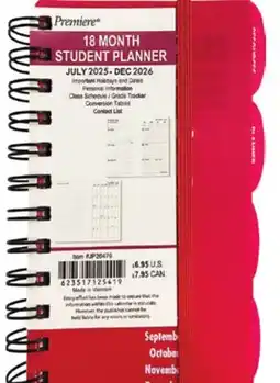 Ocean State Job Lot 4x6 2025/2026 18 Month Student Planners offer