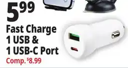 Ocean State Job Lot TechBunch Fast Charge A+C Car Charger offer