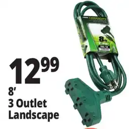Ocean State Job Lot Prime Medium Duty 3 Outlet Landscape Extension Cord 8' offer