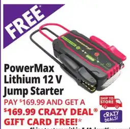 Ocean State Job Lot PowerMax Lithium 12V Jump Starter offer