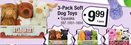 Menards 3-Pack Soft Dog Toys offer