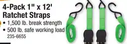 Menards 4-Pack 1 x 12' Ratchet Straps offer