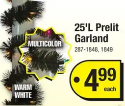 Menards 25'L Prelit Garland offer