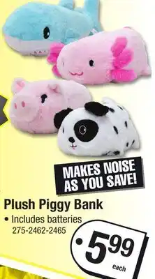 Menards Plush Piggy Bank offer