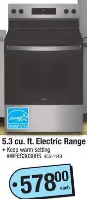 Menards 5.3 cu. ft. Electric Range offer