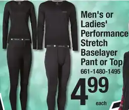 Menards Men's or Ladies' Performance Stretch Baselayer Pant or Top offer
