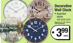 Menards Decorative Wall Clock offer