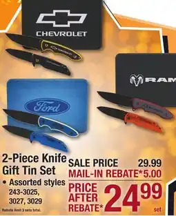 Menards 2-Piece Knife Gift Tin Set offer