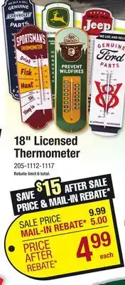 Menards 18 Licensed Thermometer offer