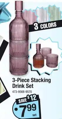 Menards 3-Piece Stacking Drink Set offer