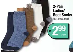 Menards 2-Pair Ladies' Boot Socks offer